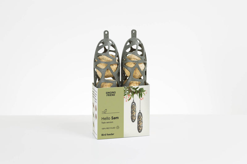 Hello Sam TWIN 100% recycled plastic bird feeder
