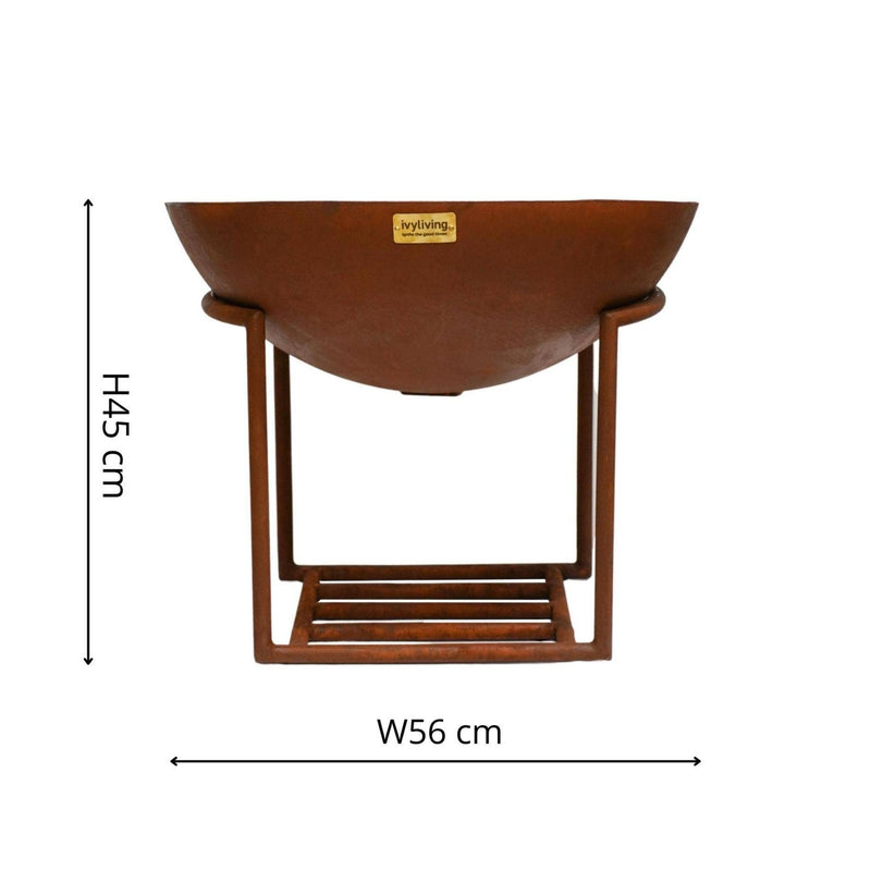 Gietijzeren metalen vuurschaal voor buiten H45cm D55,5cm
