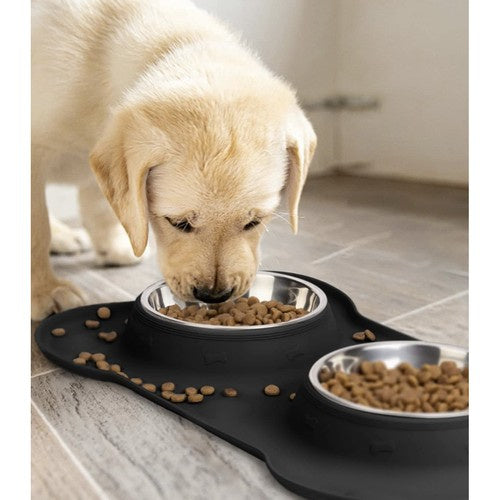 Dubbele Voerbak voor Hond & Kat – RVS