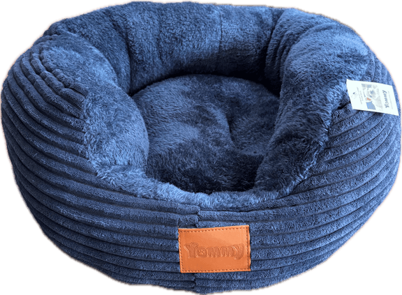 Bed Hond / Kat Korduroy met Pluche Binnenkant Blauw - Outdoor & Pets