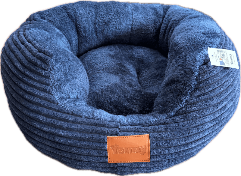 Bed Hond / Kat Korduroy met Pluche Binnenkant Blauw - Outdoor & Pets
