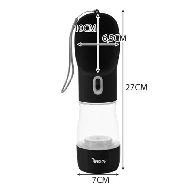 3-in-1 Drinkfles met Kom voor Honden en Katten