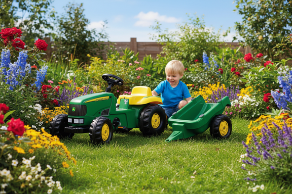 Traptractor met aanhanger, John Deere, vanaf 2,5 jaar - Outdoor & Pets